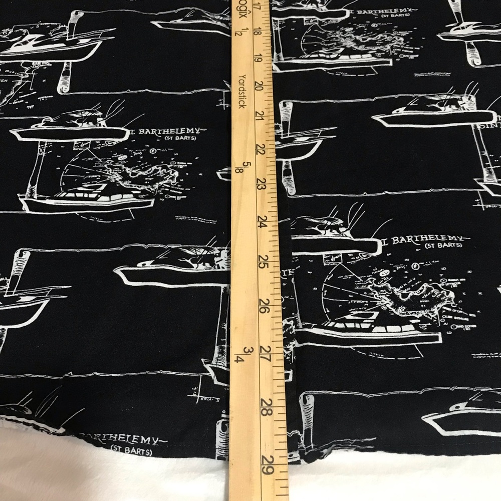 Island Blue Button Up Hawaiian Shirt Mens Sz XL Black Cruise Print Short Sleeves - Picture 12 of 13
